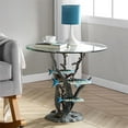 thumbnail image 1 of SPI Home Cast Aluminum Barracuda Glass Top End Table, 1 of 4