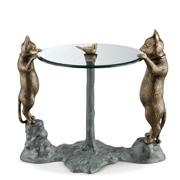 SPI Home Curious Cats End Table 18.0" x 22.5" x 18.0" 18.20 lbs. Aluminum
