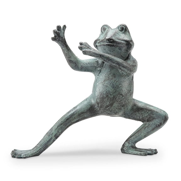 SPI Home 64054 Weathered Green Flexing Tai Chi Frog 7 x 9 Cast Iron Decorative Table Top Dcor Figurine