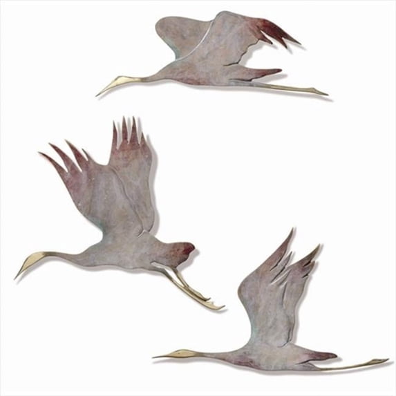 SPI Home 80131 Set of 3 Crane Wall Plaque