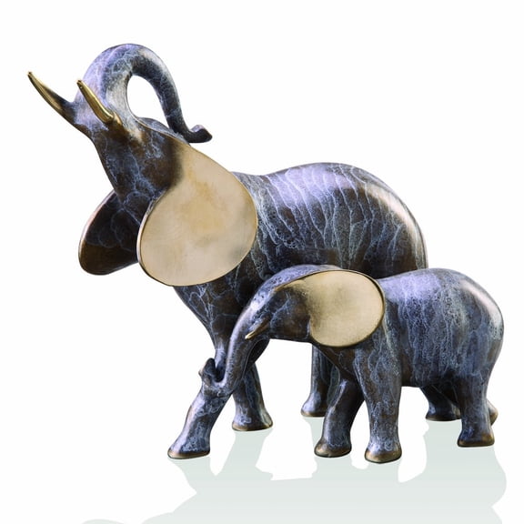 SPI Home 2 Piece Elephant Mama and Baby Figurine Set