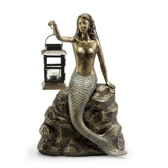 SPI Home Beachside Mermaid Lantern 17.5" x 12.0" x 6.0" 5.00 lbs. Aluminum