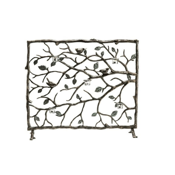 SPI Home Bird and Branch Aluminum Fireplace Screen
