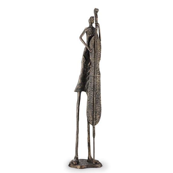 SPI Home Cast Aluminum Bodacious Bassist Abstract Statue Figure
