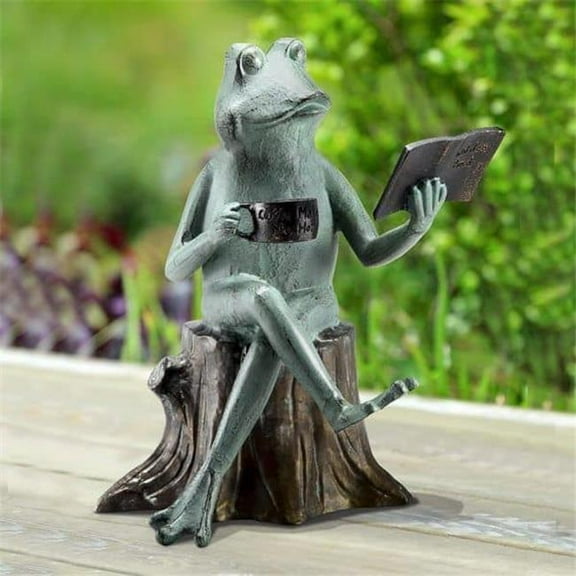SPI Home Joy of Reading Frog Garden Sculpture