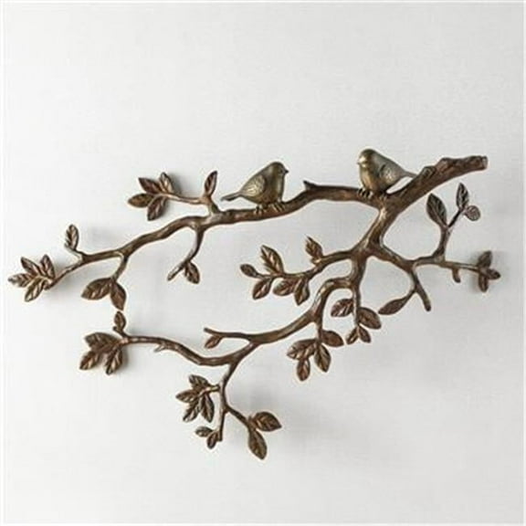 SPI Aluminum Little Lovebirds on Branch Wall Plaque