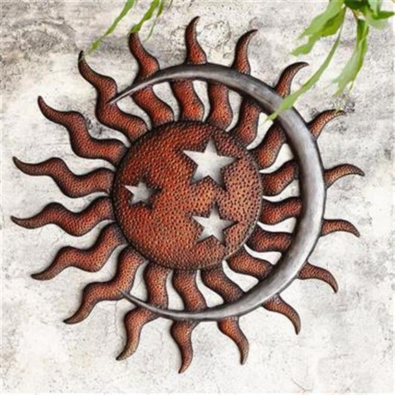 SPI Aluminum Sun, Moon and Stars Wall Plaque