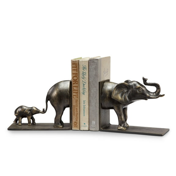 SPI Aluminum Elephant and Baby Bookends