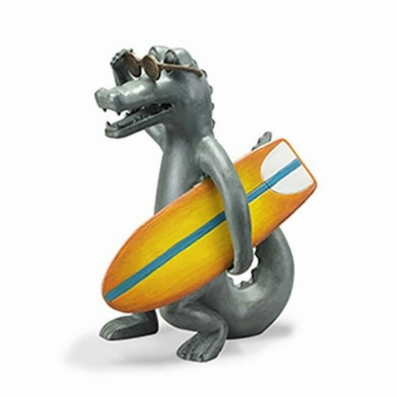 SPI Home Surf's Up Gator Garden Sculpture 18.5" x 14.5" x 9.5" 7.5 lbs. Aluminum