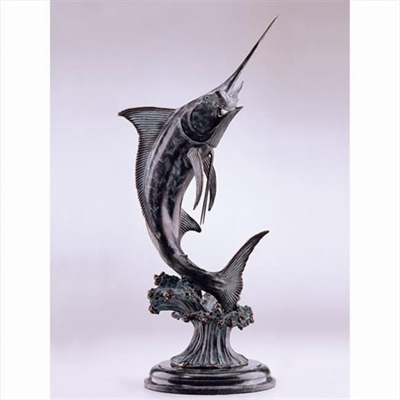 SPI Sweet Success Hand Finished Brass and Marble Marlin Statue
