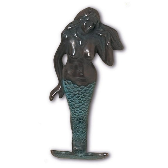 SPI Tropical Nautical Brass Mermaid Wall Hook Peg Decor