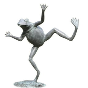 SPI Verdigris Finish Dancing Frog Spitter Statue