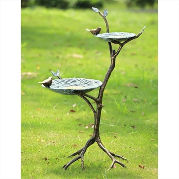 SPI Verdigris Finish Gossiping Birds Bird Feeder