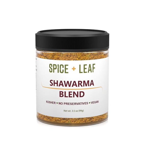SPICE + LEAF Shawarma Seasoning for Middle Eastern Flavor, Kosher and Vegan Spices, 3.5 oz