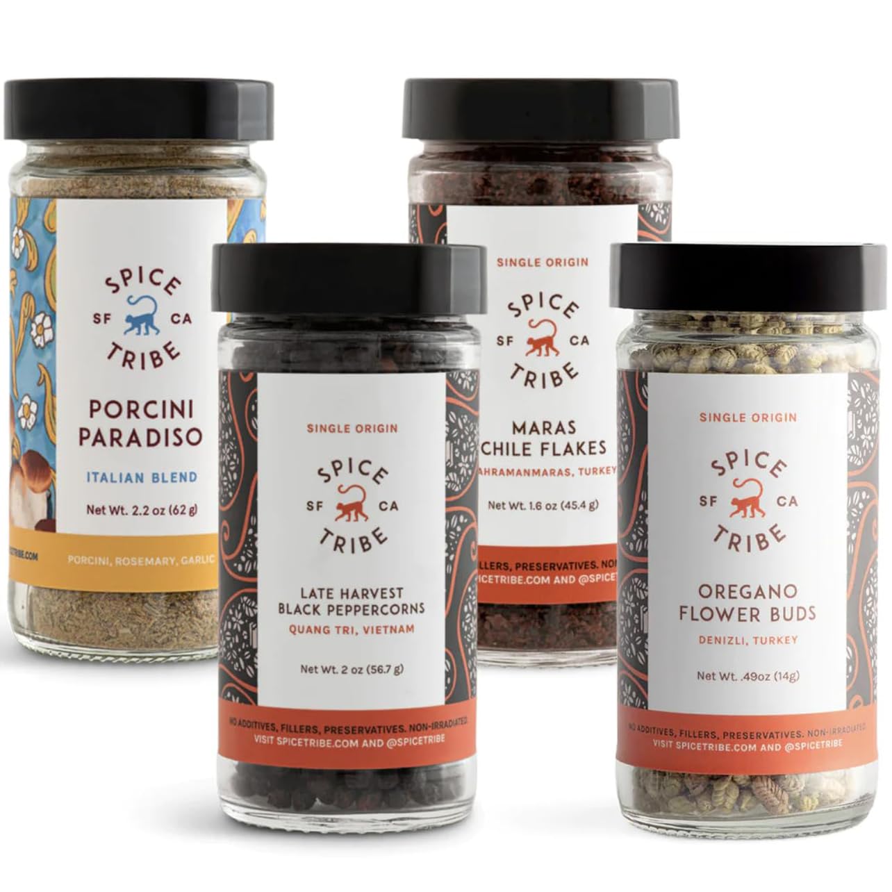 SPICE TRIBE Pizza Pasta Spice Bundle 4 Pack Porcini Paradiso, Late