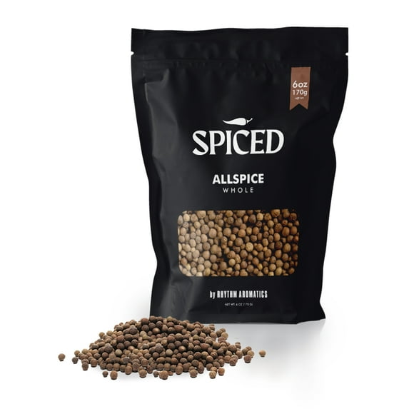 SPICED Allspice Whole All Spice Berries, 6 Oz, Savory Ingredient for Caribbean Dishes and Cuisine