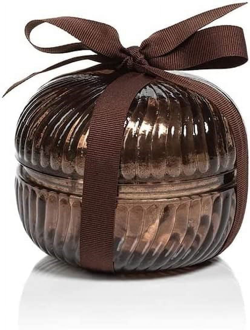 Spiced Bourbon Bronze Fluted Glass Scented Jar Candle