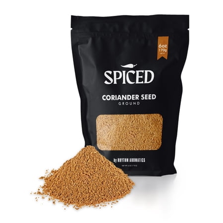 SPICED Ground Coriander Seed Powder, 6oz of Ground Coriander Seed in Resealable Bag, Great for Indian Cuisine, Middle Eastern Seasoning and Everyday Cooking