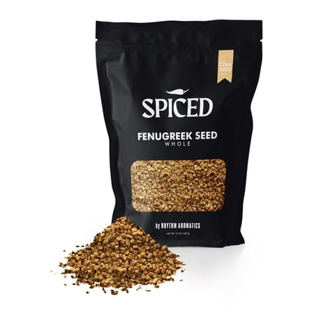 SPICED Whole Fenugreek, 12 Oz of Whole Fenugreek in Closable Bag for Cooking, Great for Curries, Stew, Soup and Even Beverages