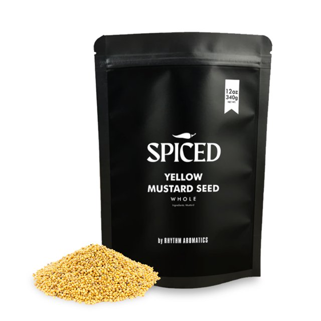 SPICED Whole Yellow Mustard Seeds, 12 oz of Yellow Mustard Seeds in
