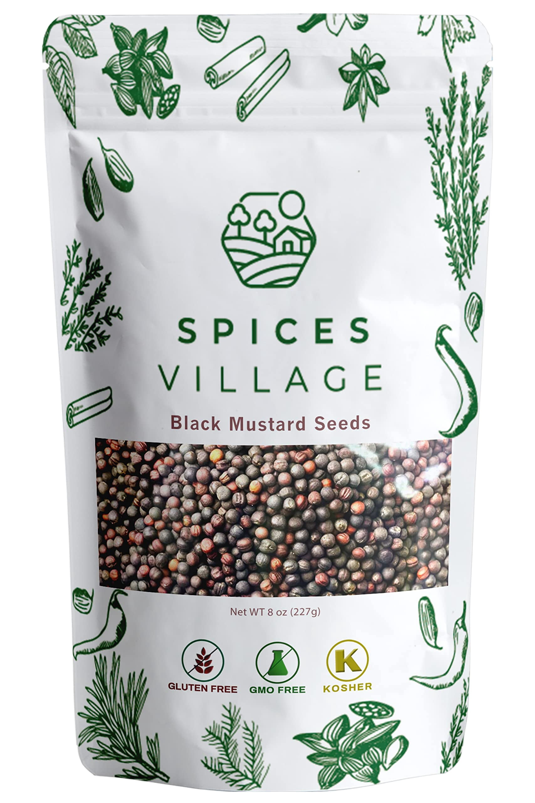 SPICES VILLAGE BlackTRDN Mustard Seeds [8 oz] - Whole Mustard Dry ...