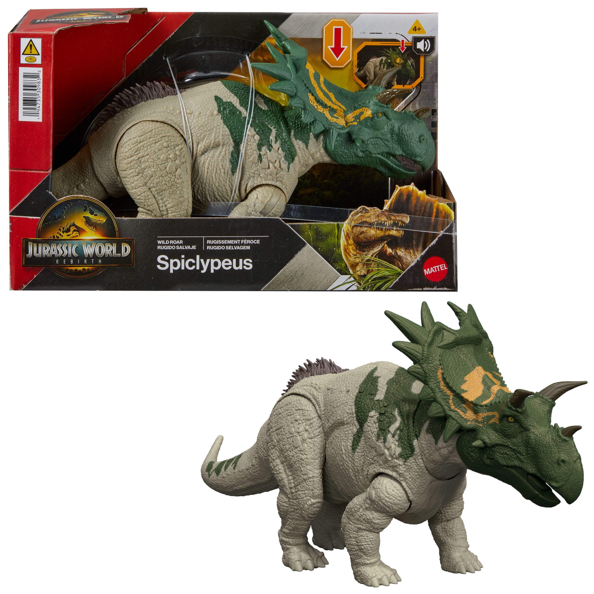 Jurassic World Rebirth Wild Roar Spiclypeus Dinosaur Toy, Tail