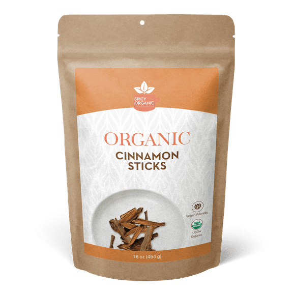 SPICY ORGANIC Cinnamon Sticks - 100% USDA Certified Organic - With Strong Aroma, Ideal For Cooking & Baking