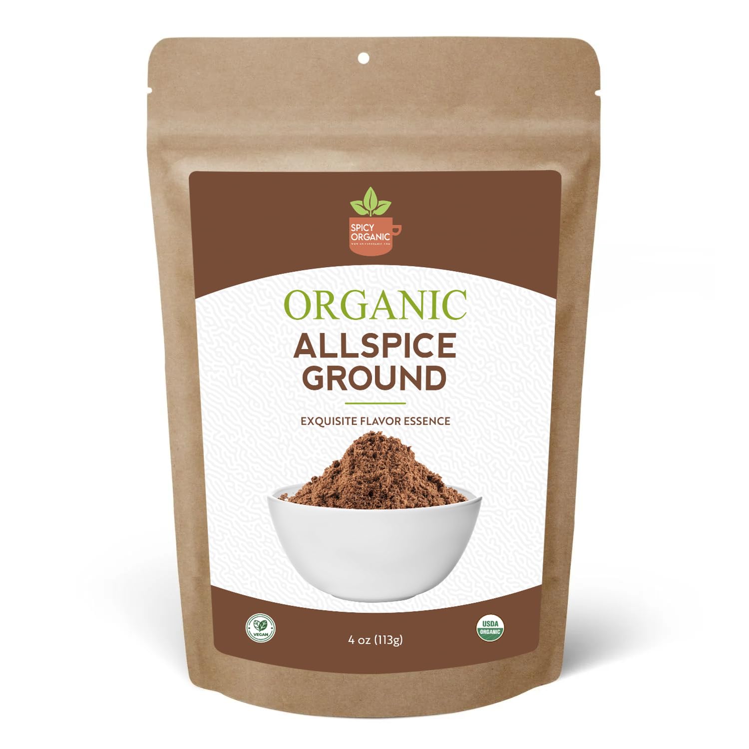 SPICY ORGANIC Pure Organic MMF7 Allspice Ground 4 oz. Certified USDA