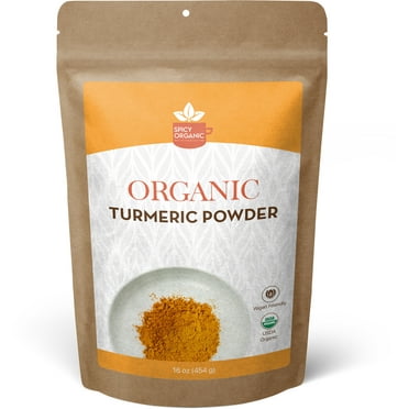 SPICY ORGANIC Turmeric Powder- USDA Organic- Non- GMO- 100% Pure and Natural for Cooking and Healing - Add Flavor and Color to Your Cooking!