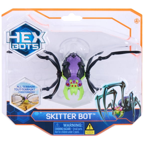 HEX BOTS Skitter Bot Spider, Robotic Toys for Kids Ages 5 and Up, Green