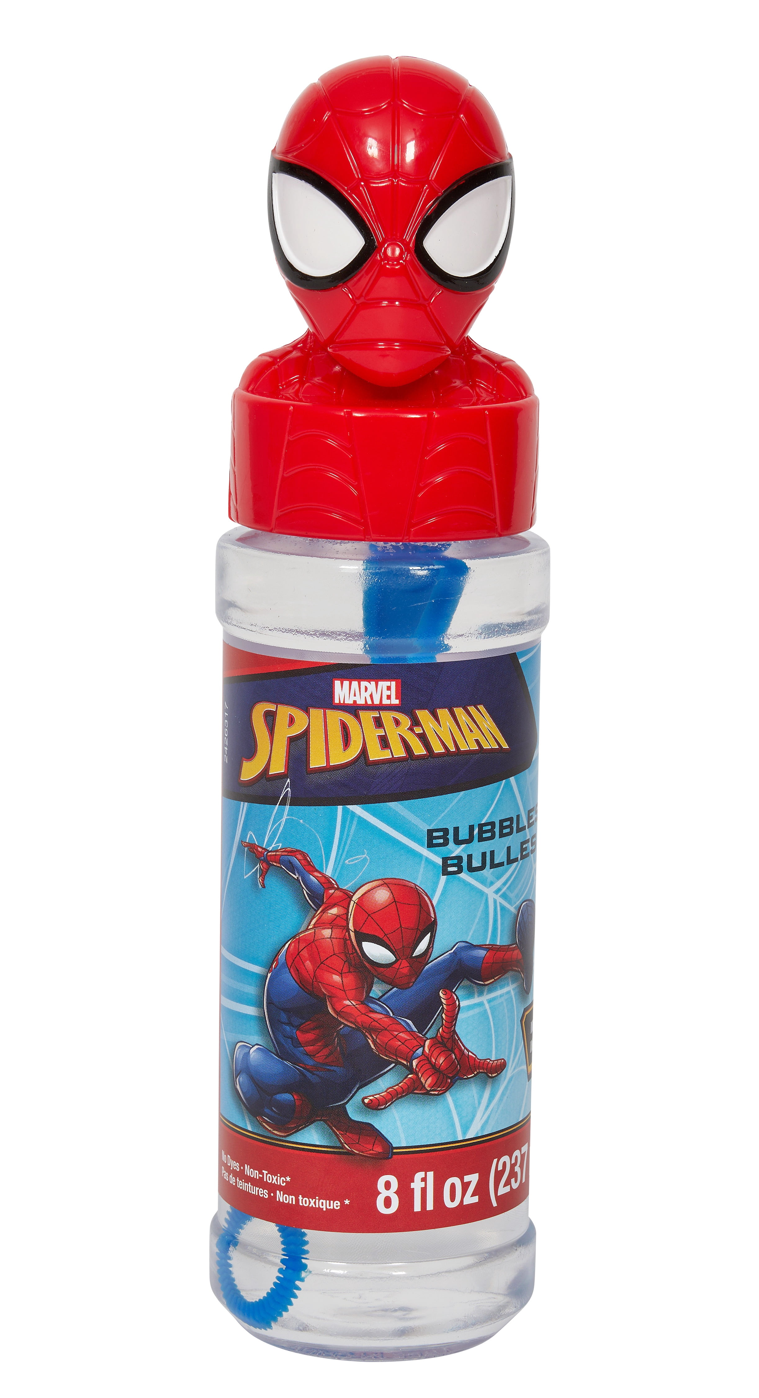 Little Kids Inc Spiderman 8 fl oz Bubble Solution with Sculpted Character Topper