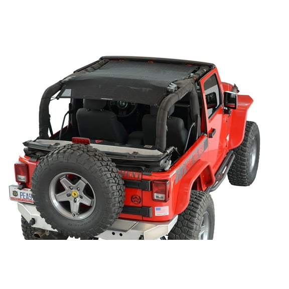 SPIDERWEBSHADE Jeep Wrangler Mesh Shade Top Sunshade UV Protection Accessory USA Made with 5 Year Warranty for Your JK 2-Door (2007-2017)