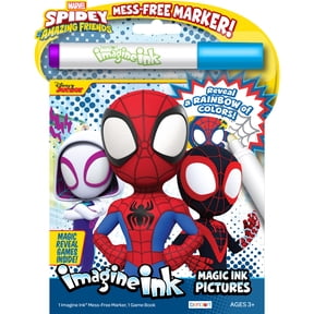 Spidey and His Amazing Friends Disney Jr 16-Page Imagine Ink Coloring Book with Mess Free Marker