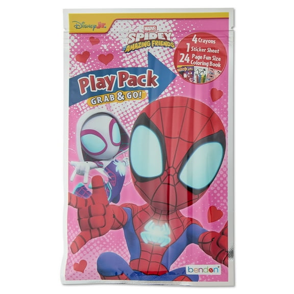 Spidey and His Amazing Friends Valentine's Day Grab & Go Play Pack, 24-Page Mini Coloring Book - Kids Activity by Bendon