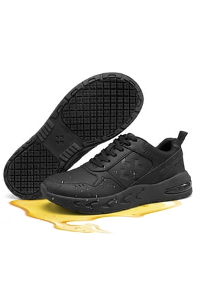 ® Women's Slip Resistant Shoes,Waterproof Non Slip Work Shoes,Lightweight Work Sneakers for Server|Nurse|Chef-Black,Size 8