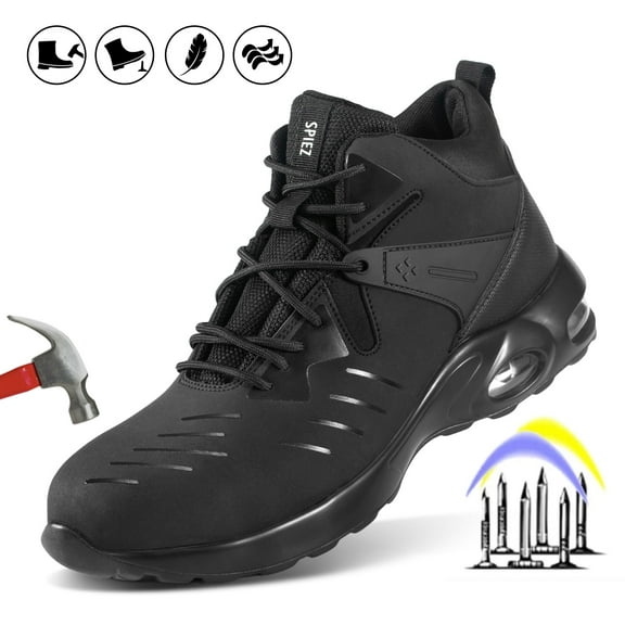 SPIEZ Men's Safety Shoes, Lightweight & Easy-to-Clean Waterproof Composite Toe, Slip-Resistant Work Sneaker