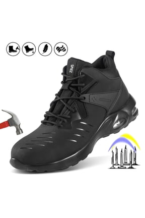 Men's Safety Shoes, Lightweight & Easy-to-Clean Waterproof Composite Toe, Slip-Resistant Work Sneakers