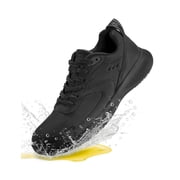 SPIEZ Mens Slip Resistant Shoes, Waterproof Oilproof Lightweight Non Slip Sneakers, Chef Restaurant Work Shoes-Black Size 11