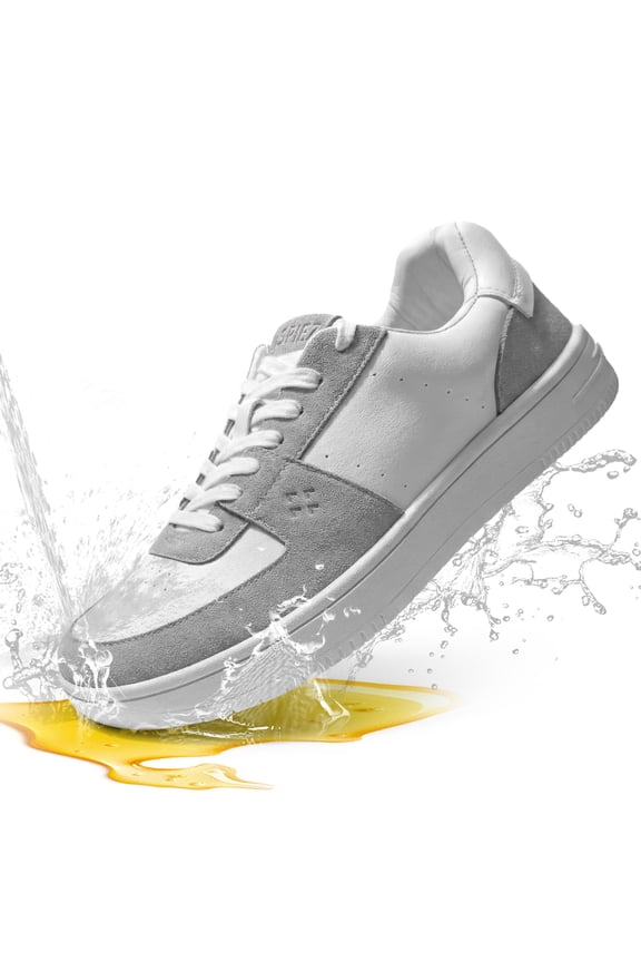 Women's Non-Slip Shoes, Waterproof & Electrical Hazard Work Sneakers for Service Industry, Nursing & Skateboarding - White,Size 10