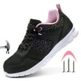 thumbnail image 1 of SPIEZ Women's Lightweight Composite Toe Safety Shoes, Slip Resistant Puncture Proof Work Shoes, Breathable Safety Toe Sneakers for Work and Daily Wear - Black Size 6, 1 of 9