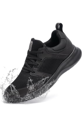 Women's Slip Resistant Shoes, Waterproof Oilproof Lightweight Non Slip Shoes for Women, Chef Waitress Restaurant Breathable Work Shoes - Black Size 9