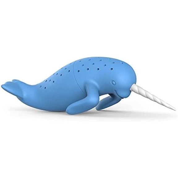 , SPIKED TEA, Narwhal Reusable Silicone Tea Infuser, Blue, Fun Gift for Tea Lovers, Clever Kitchen Gadget