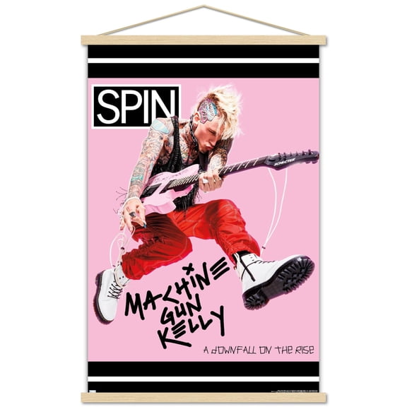 SPIN Magazine - Machine Gun Kelly 20 Wall Poster with Magnetic Frame, 22.375" x 34"