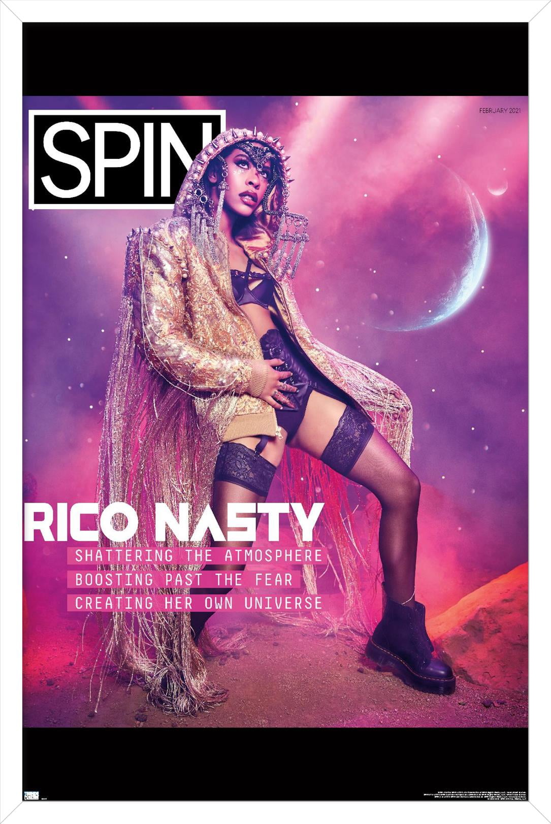 SPIN Magazine - Rico Nasty 21 Wall Poster, 14.725" x 22.375" Framed