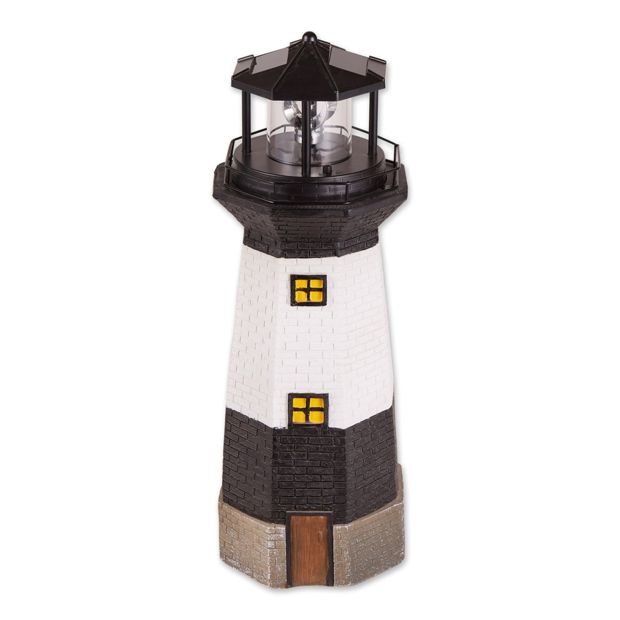 Accent Plus 15.25” Spinning Lighthouse Garden Statue, Solar Powered ...