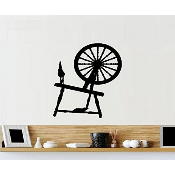SPINNING WHEEL ~ DECAL, HOME, WINDOW 6" X 6"