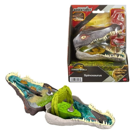 Jurassic World Rebirth Micro Adventure Playset Spinosaurus Head, Interactive Features & Figures
