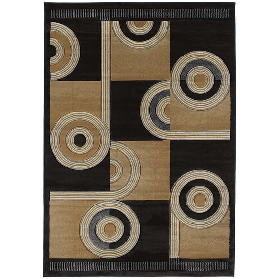 United Weavers Contours Spiral Canvas Chocolate Runner Rug 2'7" x 7'4"