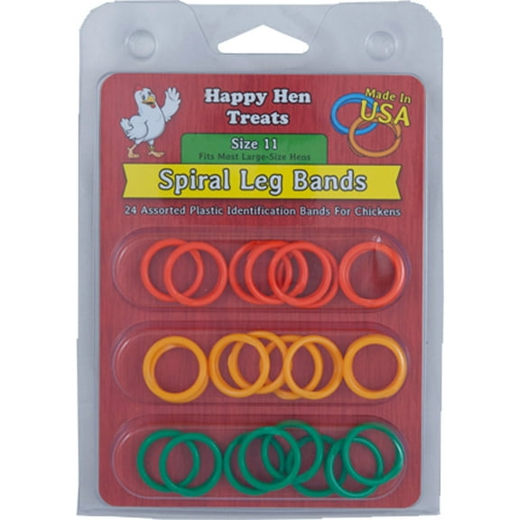 SPIRAL LEG BANDS ASSORTED SIZE 11/24 PACK