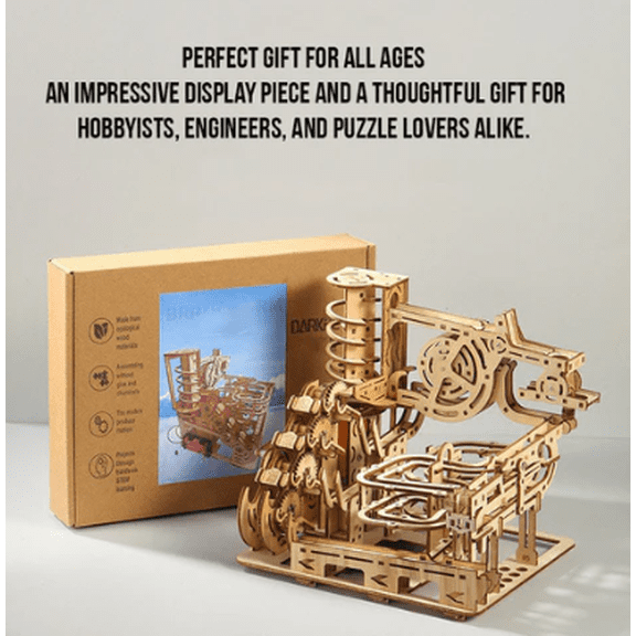 SPIRAL MARBLE RUN 3D Puzzle For Adults And Teens Engineering Project With Gears Tracks And Steel Marbles No Glue Required